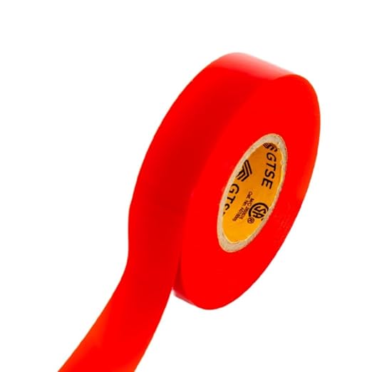 GTSE Red Electrical Tape, 120 Rolls Bulk Box – Waterproof, Industrial Grade Vinyl, 3/4 in x 66ft– Strong Self-Adhesive PVC Electric Tape for Wire Insulation, 7 Mil, 600V – UL/CSA Listed