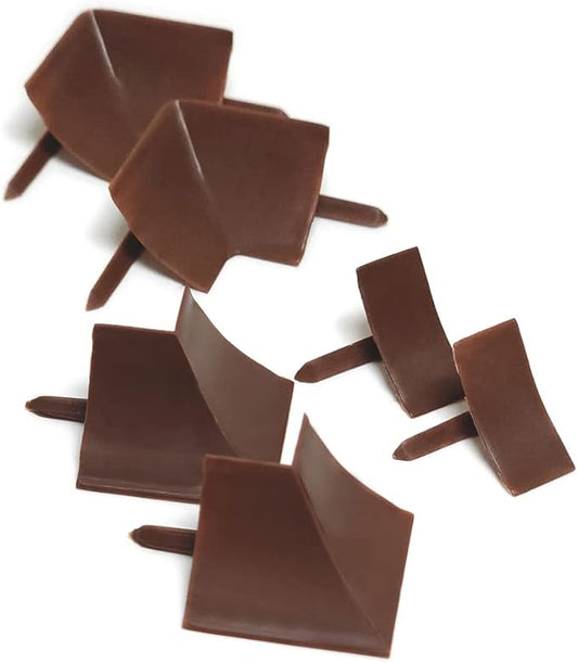 InstaTrim Corner & End Caps - Six Dark Brown 3/4" Wide Caulk Strip Corner and End Pieces - Finishing Caps for Corners & Exposed Ends - Paintable