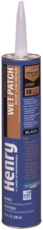Henry Wet Patch Black Asphalt Roof Cement 11 oz