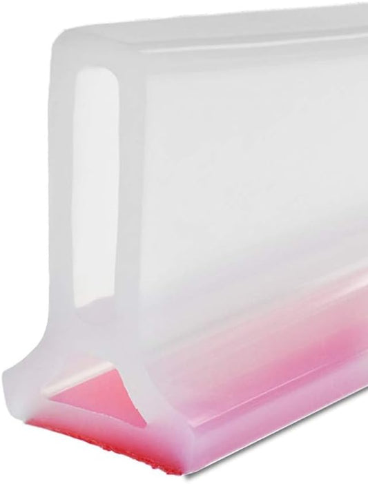 Duzzy 39 Inch Shower Threshold Water Dam, Shower Water Guard to Keep Water in Shower, Shower Water Stopper Dry and Wet Separation Suitable for Bathroom and Kitchen (Clear)