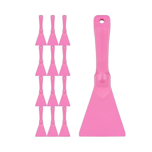 SPARTA Polypropylene Scraper Tool Food Safe Scraper for Removing Caked-On Residue in Commercial Kitchens, Plastic, 7.82 x 3 Inches, Bright Pink, (Pack of 12)