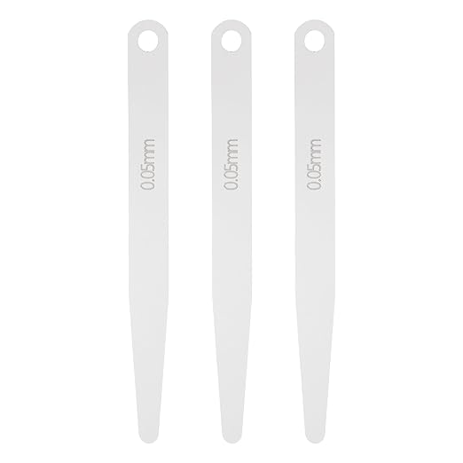 HARFINGTON 3pcs Metric Thickness Feeler Gauge 0.05mm Single Blade Oval Feeler Gauge 3CR-13 Stainless Steel Gap Measuring Tool for Repair Valve Guitar Spark Plug