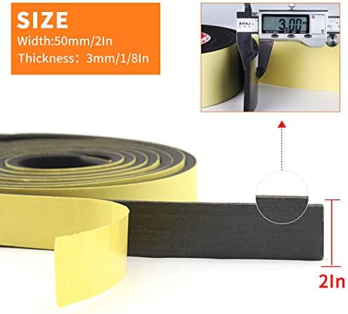 Foam Insulation Tape Adhesive High Density, Seal, Doors, Weatherstrip, Waterproof, Plumbing, HVAC, Windows, Pipes, Cooling, Air Conditioning, Weather Stripping, Craft Tape (33 Ft- 1/8" x 2")
