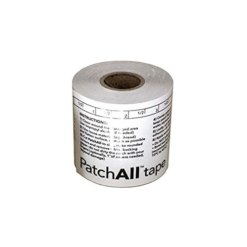 PatchAll Kit Clear Polyurethane Adhesive Vinyl Repair Patch Tape Kit, Waterproof, Airtight Patches for Canvas Tent, Boat Upholstery, Car Seat, Leather Furniture, Hole, Awning, and More, 3" x 30' Roll