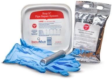 STOP IT Pipe Repair System, Industrial-Grade Fiberglass Tape with Urethane Resin, 400 PSI, -20°F to 250°F, for Leaky & Broken Pipes (White, 4in X 12ft)