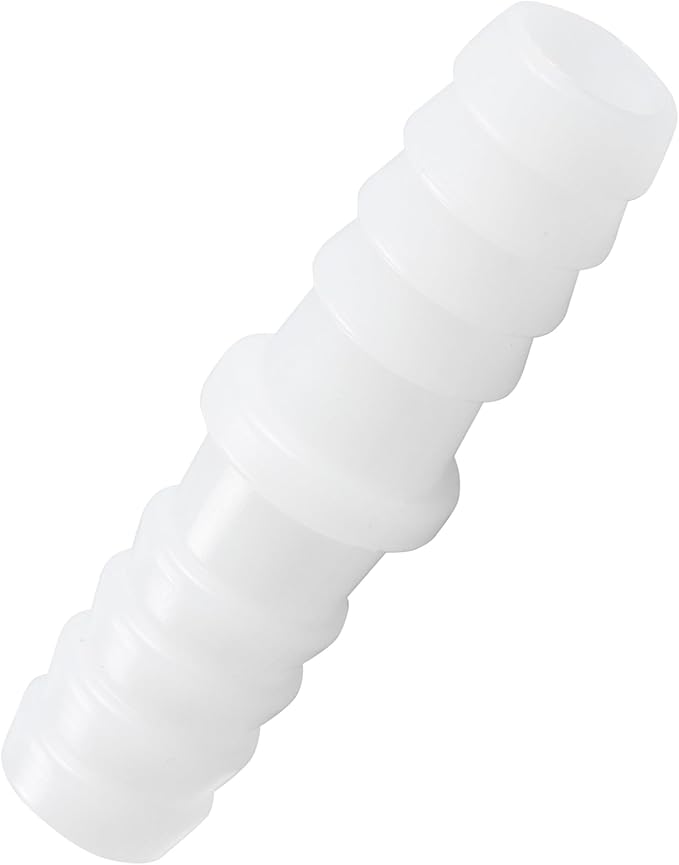 6Pcs 1/2" x 1/2" Plastic Hose Barb Fittings, Barbed Splicer Mender Joint Adapter Union Connectors for Aquarium, Household, Fuel, Gas, Liquid, Air Hose Repair