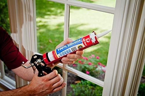 Red Devil 081612 100% Silicone Sealant Architectural Grade, White, 9.8 oz, Pack of 12