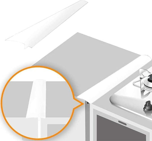 Linda’s Essentials Silicone Stove Gap Covers (2 Pack), Heat Resistant Oven Gap Filler Seals Gaps Between Stovetop and Counter, Easy to Clean Stove Gap Guard (21 Inches, White)