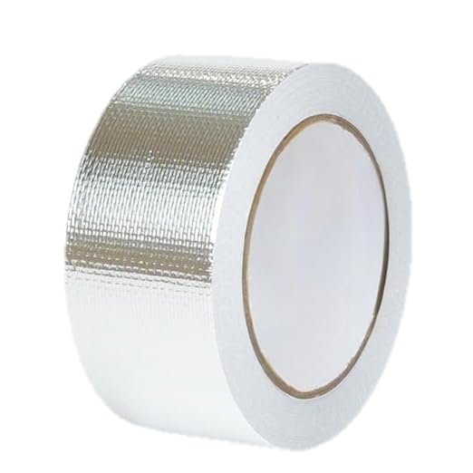 2in x 66ft Reinforced Aluminum Fiberglass Tape High Temperature Resistant Muffler Tape Suitable for Piping/HVAC/Automotive/Heat and Sound Insulation Repair