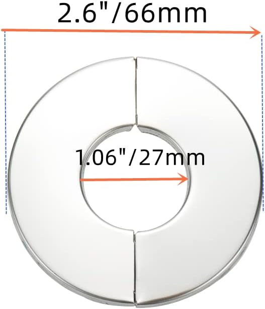Wall Split Flange, Stainless Steel Round Escutcheon Plate for 1.06"/27mm Diameter Pipe, Pack of 4