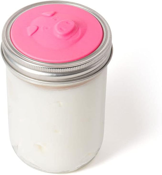Jarware Silicone Bacon Grease Saver Mason Jar Lid With Strainer, Wide Mouth