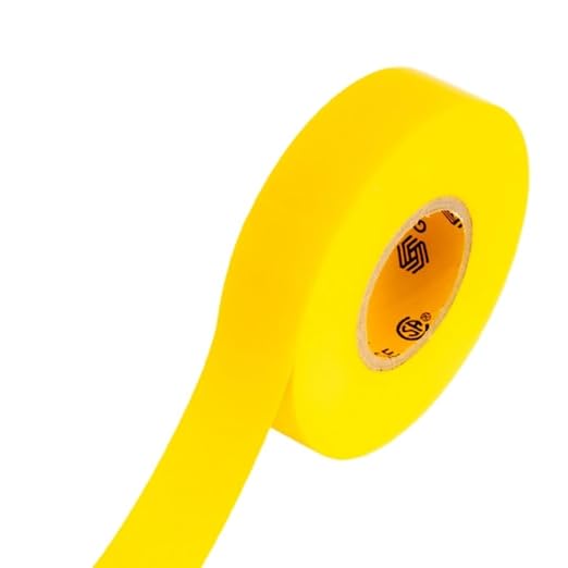 GTSE Yellow Electrical Tape, 10 Rolls – Waterproof, Industrial Grade Vinyl, 3/4 in x 66ft– Strong Self-Adhesive PVC Electric Tape for Wire Insulation, 7 Mil, 600V – UL/CSA Listed