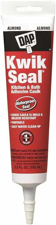 DAP 18013 6 Pack 5.5 oz. Kwik Seal Kitchen and Bath Adhesive Caulk, Almond