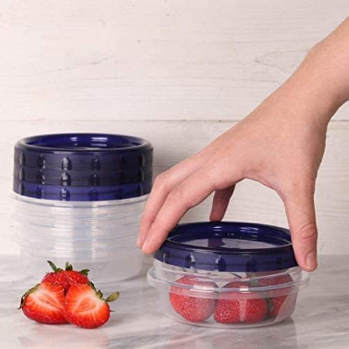 4 Pack Twist Top Food Storage Containers Leak-Proof, Airtight Soup Storage Canisters with Screw & Seal Lids BPA-Free, Stackable, Reusable Kitchen Essentials 8-Ounce