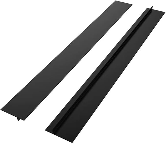 2 Pack Flexible Kitchen Stove Gap Covers, Silicone Gap Fillers Between Counter and Stovetop,Washer, Oven, Dryer, Easy to Wipe, Food grade silicone material (Black,21in)