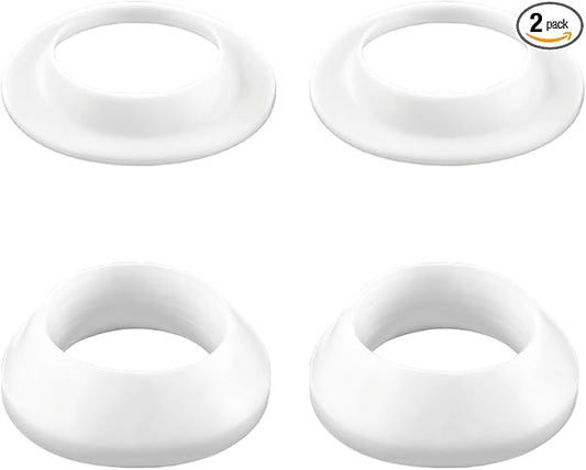 Drainage Seal,Universal Basin Drain Gasket Replacement Parts,Thickened Silicone Sealing Ring for Bathroom Sink Drain Stopper，Includes Top and Bottom Washers Seals (White-2 Sets)
