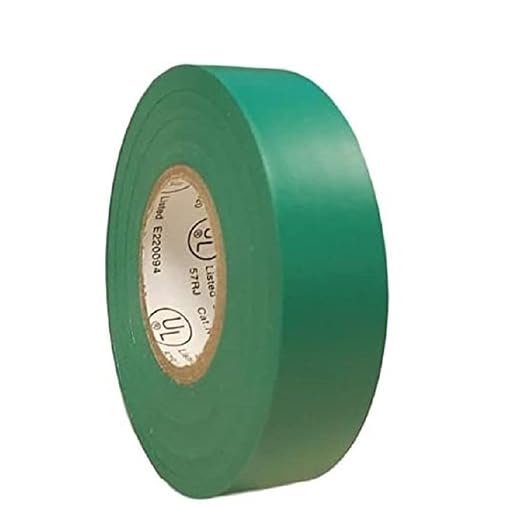 TradeGear Green 1 Pack - UL Listed Colored Electrical Tape, 60 ft x 3/4 in, 600V, Flame Retardant, Waterproof, Rubber Adhesive - Phase Marking, Wire ID, Automotive