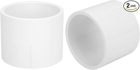 2Pack 3" PVC DWV Repair Coupling Adapter Pipe Fittings (Socket x Socket) SCH40 3Inch PVC Slip Coupling Connectors for Drain, Waste, Vent