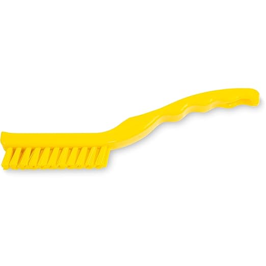 SPARTA Detail Brush Grout Brush, Crevice Brush with Hanging Hole for Bathroom, Kitchens, Countertop, Plastic, 9 Inches, Yellow