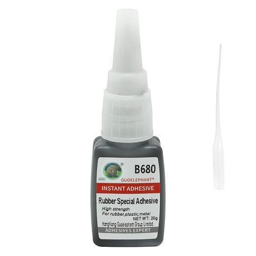Rubber Glue B680,-30°C-110°CBlack Adhesive for bonding Shoes, Boots, Belt,Tire,Leather & Rubber - Sets in 10 Seconds.