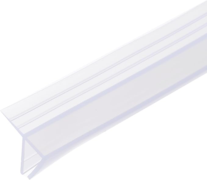 uxcell Shower Door Side Seal, F-Type Shower Door Sweep for 5/16" Glass 86.5" Long Silicone Frameless Glass Door Seal Strip, Stop Shower Leaks, Clear