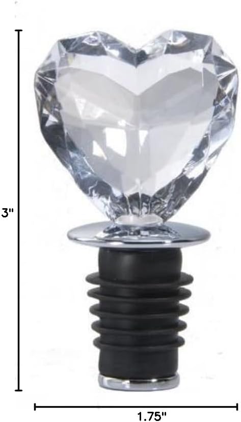 Prodyne Acrylic Heart Bottle Stopper (Clear) (Pack of 2)