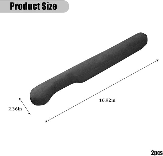 2PCS Car Seat Gap Filler, 2PCS Leather Between Chair Console Gap Plug to Impede ltems from Dropping, Automotive Interior Seat Seam Guard Stopper, Universal for Sedan RV Truck (Black)