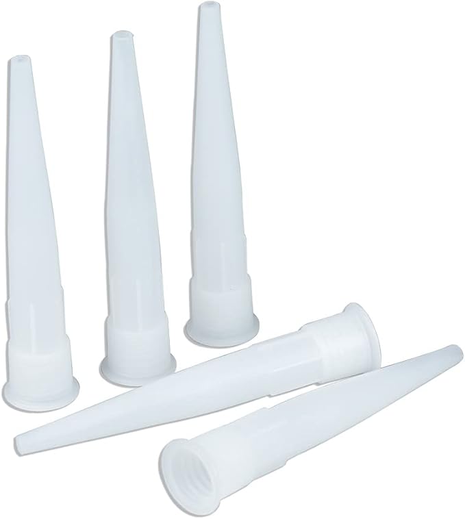 30pcs Plastic Caulking Gun extender Caulk Nozzle Tip Tool for Sausage Caulking Gun, Caulk Nozzles Applicator, Easy To Use, White,ZUOFANG