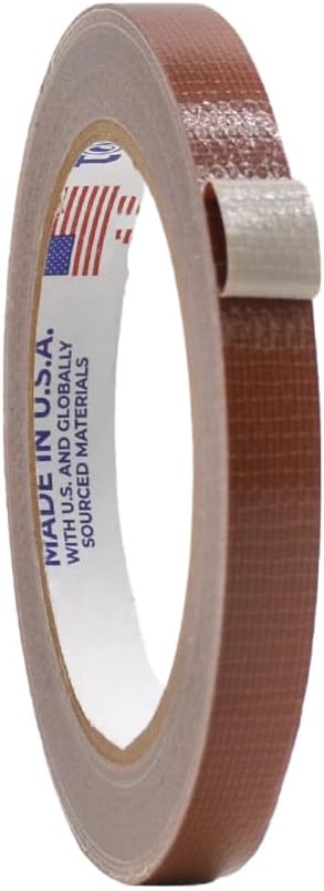WOD DTC10 Advanced Strength Industrial Grade Brown Duct Tape, 1/2 inch x 60 ft. Waterproof, UV Resistant For Crafts & Home Improvement