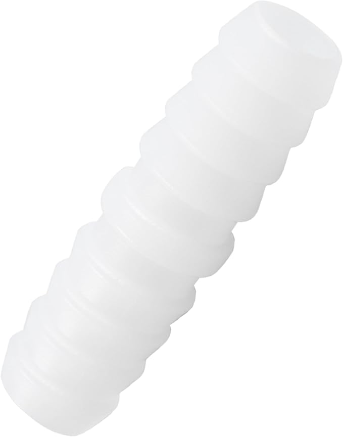 6Pcs 3/8" x 3/8" Plastic Hose Barb Fittings, Barbed Splicer Mender Joint Adapter Union Connectors for Aquarium, Household, Fuel, Gas, Liquid, Air Hose Repair