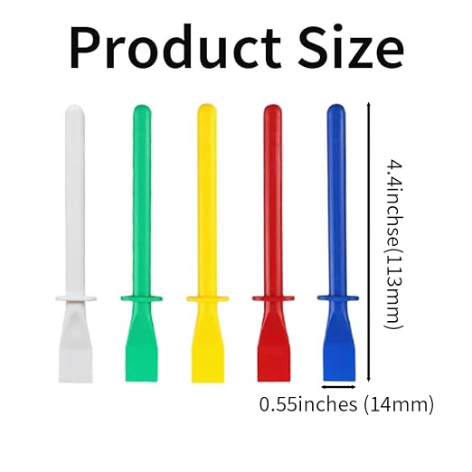 35Pcs 5 Color Plastic Glue Spreader Smear Plate Scraper Sticks Brushes Durable Flexible Easy to Clean Glue Applicator Spatula Kit Gap Filling Tool for Woodworking Leather Adhesive Projects