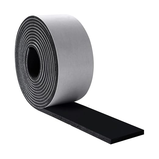 High Density Foam Tape - 2'' X 1/8'' X 10Ft (2 Rolls) Weatherproof Adhesive Prevent Condensation Heat Resistant Weather Stripping Easy to Cut & Install & Remove for Car Doors Pipes Windows