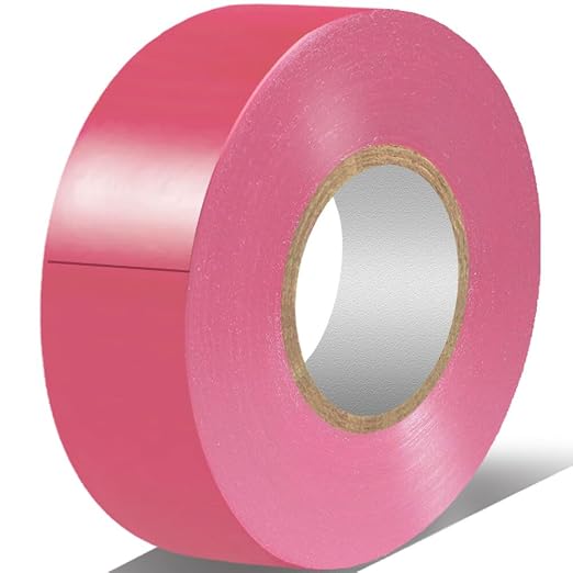 LYLTECH Pink Vinyl Electrical Tape 3/4in x 66ft Waterproof | Vinyl rubber adhesive, strong sticky durable insulation tape, suitable for wiring repair within 600V and 176℉