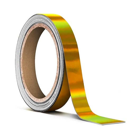 VViViD Holographic Gold Chrome Pinstripe Vinyl Tape Roll (½” x 25ft)