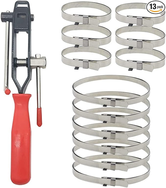 CV Joint Banding Boot Axle Clamp Tool with Universal Adjustable Drive Shaft CV Boot Band Clamps, Automotive CV Boot Clamp Pliers Axle Boot Clamps 13Pcs for Most Cars