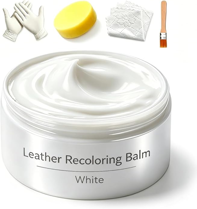 Leather Recoloring Balm, Leather & Vinyl Color Restorer Conditioner – Repairs Faded & Scratched Leather Color