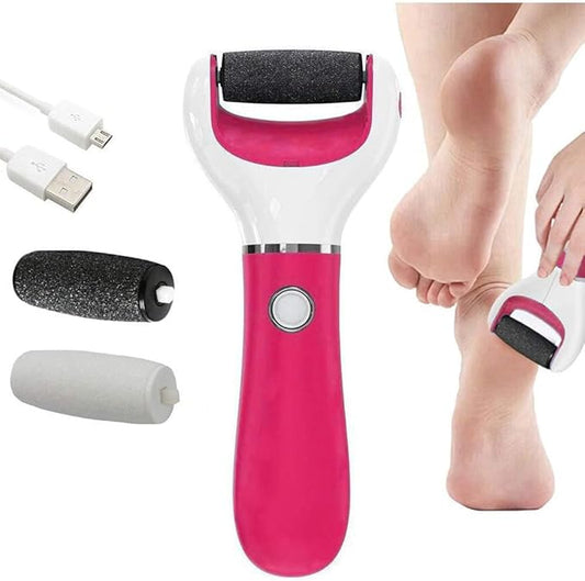Foot Scrubber Electric Callus Remover Rechargeable Foot File Hard Skin Remover Pedicure Tools Electronic Callus kit for Cracked Heels and Dead Skin with 2 Roller Heads