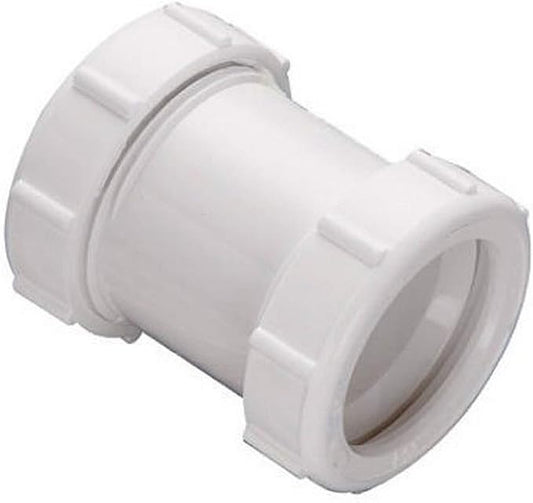 Plumb Pak 46WK Straight Extension Coupling Trap Adapter, 1.5" or 1.25" x 1.5", White
