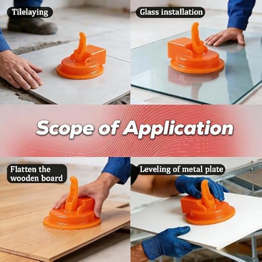 Floor Gap Fixer Tool, Heavy Duty Laminate Floor Suction Cup Repair Tool, for Laminate, Wood, Tile, Vinyl Floor Gap Repair Tool - Durable, Compact, & Efficient Flooring Tools (Red)