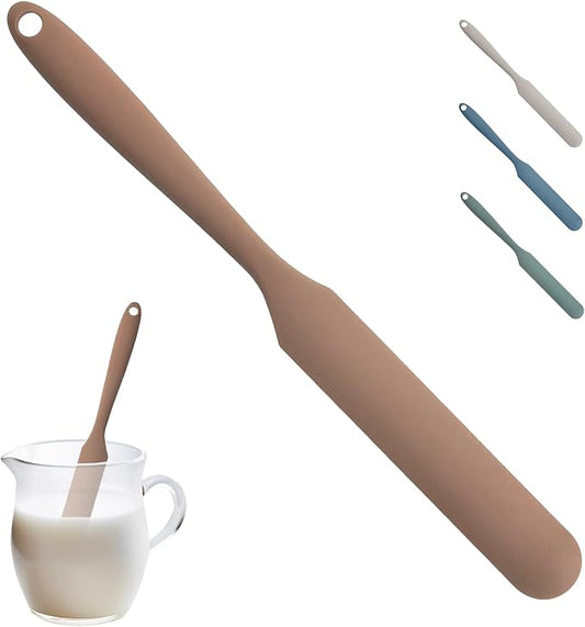 Silicone Jar Spatula,Non-Stick Heat Resistant Kitchen Thin Spatula,Sourdough Stirring Stick,Jam Spreader for Peanut Butter,Cake Cream Butter Spatulas for Scraping Icing Bread Cream (Red)