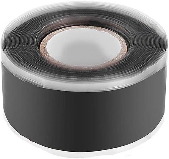 Self-Fusing Silicone Tape, Stretchable Waterproof Tape, Electrical Wires Wrap Emergency Pipe & Plumbing Repair Tape, 2.5cmx1.5m, Black