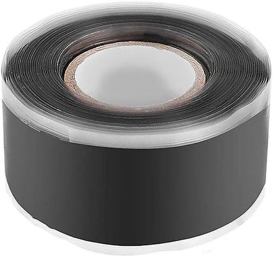 Self-Fusing Silicone Tape, Stretchable Waterproof Tape, Electrical Wires Wrap Emergency Pipe & Plumbing Repair Tape, 2.5cmx1.5m, Black