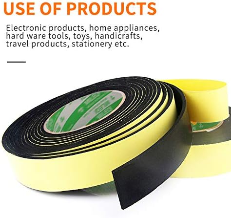 Foam Insulation Tape Adhesive High Density, Seal, Doors, Weatherstrip, Waterproof, Plumbing, HVAC, Windows, Pipes, Cooling, Air Conditioning, Weather Stripping, Craft Tape (66 Ft x 1/8" x 1")
