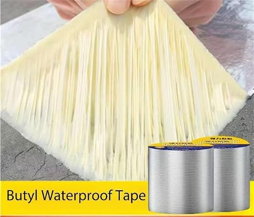 Butyl Tape Waterproof Sealing Tape Aluminum Foil Tape, for RV Repair, Window, Silicone, Glass & Roof Leak Patching, Boat and Pipe Sealing，Gutter Leak Repair (100mm*5m)