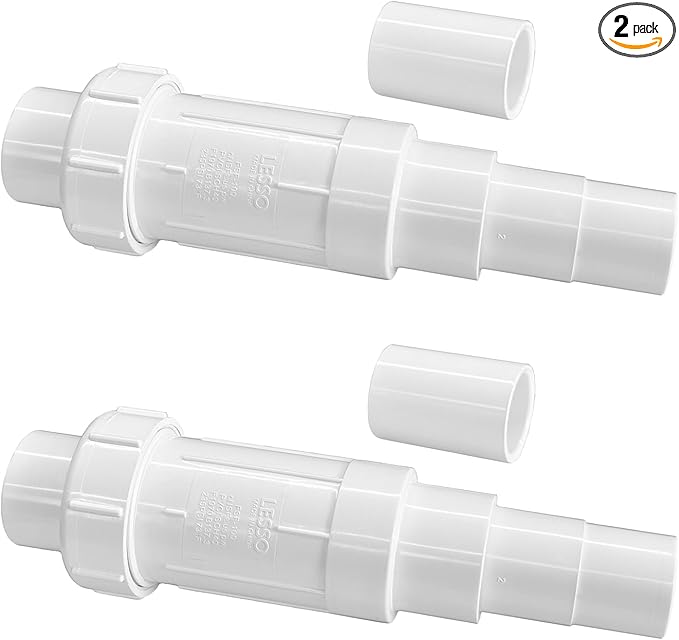 LESSO 1-1/2" PVC Repair Coupling, 1-1/2 inch PVC Pipe Repair Kit for Broken or Cracked In-Ground Pipe Fittings Waterproof Durable, SCH40 White (2 Sets)