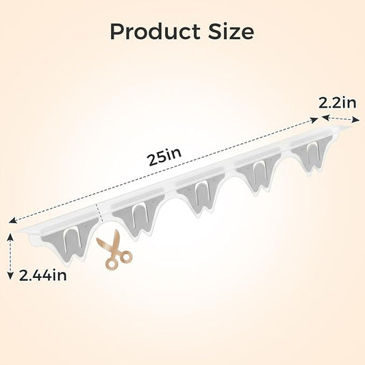 Silicone Stove Gap Covers with Stainless Steel, Oven Gap Filler Seals Gaps Between Stovetop and Counter, Stove Gap Guards Range Trim Kit, Easy to Clean Stove Gap Guard (Clear 2 Pack,25")