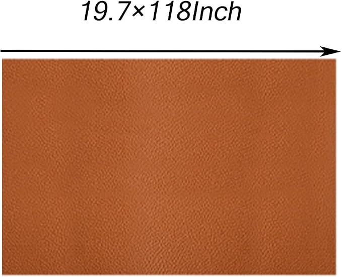 Faux Leather Repair Patch 19.7 × 118In,Reddish Brown Self - Adhesive Leather Repair, 2.5MM Thick Upholstery Leather for Upholstery Crafts, DIY Sewing, Sofas, Furniture, Car Seats, Chairs(1Pcs)