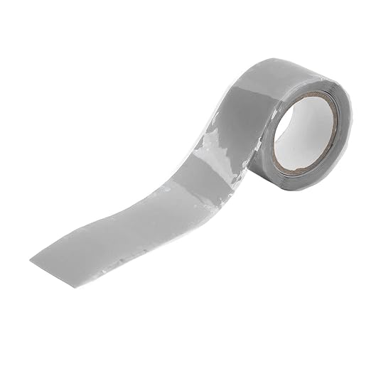 Self Fusing Silicone Tape, Waterproof Insulation Adhesive Tape, 2 Rolls 1.5m x 2.5cm - Heat, Easy Tear, Durable Pipe and Hose Repair Solution (Grey)