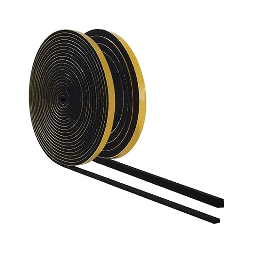 High Density Foam Tape - 1/4'' x 1/8'' x13.12Ft +1/4'' s 1/4'' s 6.56Ft Weatherproof Adhesive Heat Resistant Weather Stripping Easy to Cut & Install & Remove for Car Doors Pipes Windows