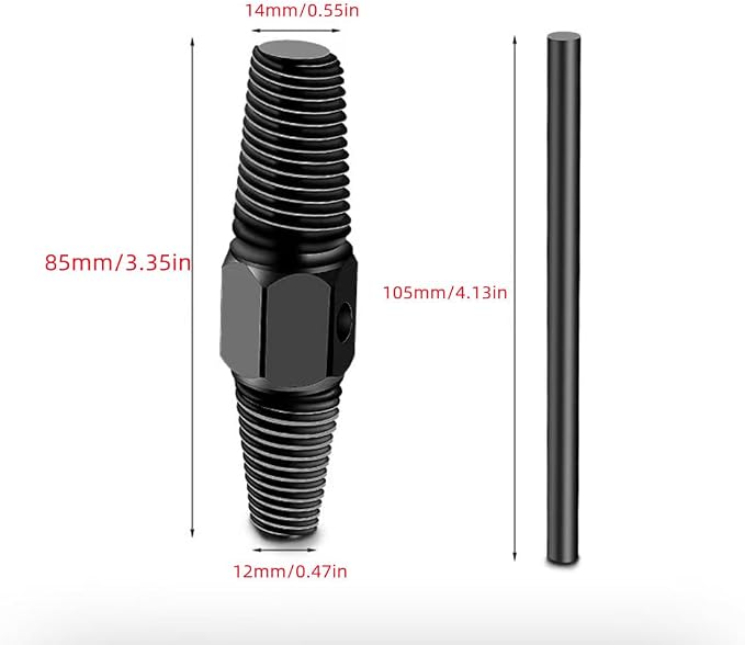 Screw Extractor, Double Head Pipe Broken Screw Bolt Extractor Damaged Screw Remover 1/2" + 3/4" Dual Use with Strong Claw Force